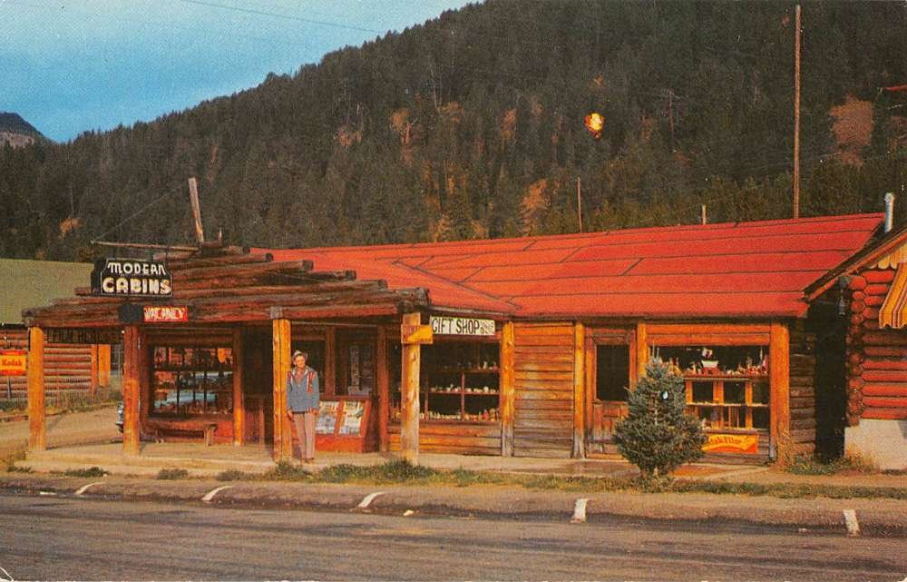 Cooke City Montana Richardson Curios Cabins Vintage Postcard