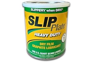 CASTERHQ Slip Plate No. 1 Graphite Lubricant – 1 Quart Can – Dry Film Anti-Stick Coating for Lawn Mowers, Snow Blowers, Chutes, Farm Equipment, Industrial Use – Heavy Duty Graphite Paint