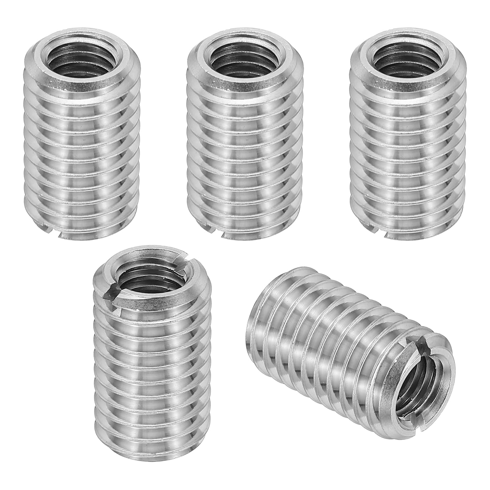 PATIKIL 316 Stainless Steel Thread Adapters Sleeve Reducing Nut, 5 Pcs M12 x 1.75 Male to M8 x 1.25 Female Repairing Insert Nut Screw Reducer Conversion Fastener 20mm