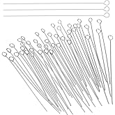200Pcs Mini Metal Wire Eyepins Beading Small Open Eye Head Pins Needles Stainless Steel Eye Pins for Jewelry Making DIY Craft Bead Earring Pendant Necklace Bracelet Making