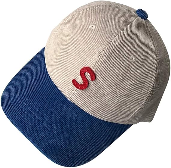 Amazon カラーマッチング段落s文字コーデュロイキャップ男性と女性秋冬ファッション野球帽ストリート愛好家一年中 帽子 通販