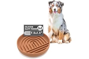 Should We Go? - The Slowdown Bowl - Silicone Slow Feeder for Dogs & Puppies, Slow Eating, Modern Lick Mat Design, Reduces Gulping, Dishwasher Fit, for All Breed, Mealtime Challenge, Medium-Terracotta