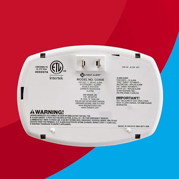 FIRST ALERT PLUG-IN CARBON MONOXIDE DETECTOR, 3 COUNT (PACK OF 1), CO600 , WHITE, 6.75 X 6.9 X 9 INCHES