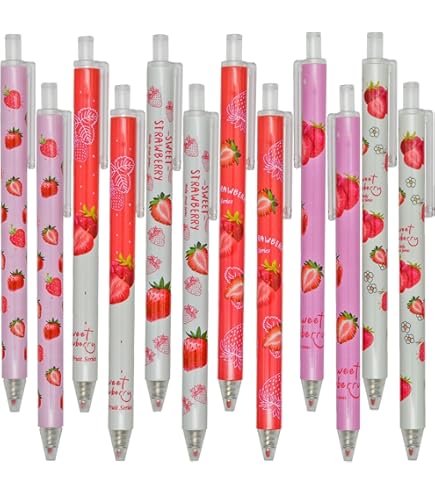 YYaaloa 12 Bolígrafos De Tinta De Gel Con Flores Rosadas, Bolígrafos De