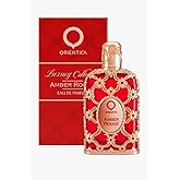Orientica Luxury Collection Amber Rouge Eau De Parfum - Woody, Amber, Saffron, Praline, Jasmine, Orange, Oak Moss, Seaweed - Arabic Perfume for Men & Women - 0.25 Oz/7.5ml Mini Splash