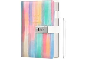 CAGIE Diary with Lock for Girls Age 8-12,Birthday Gifts for 9 10 11 12 Year Old Girls, Tie Dye Design 192 Pages Diary with Pen, 5.7 x 8.5 Inch Journal with Lock for Women Girl (Blue)