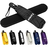 GAOYAING Compact Automatic Travel Umbrella with Case, Mini Small Folding Sun UV, Pocket Purse Umbrella