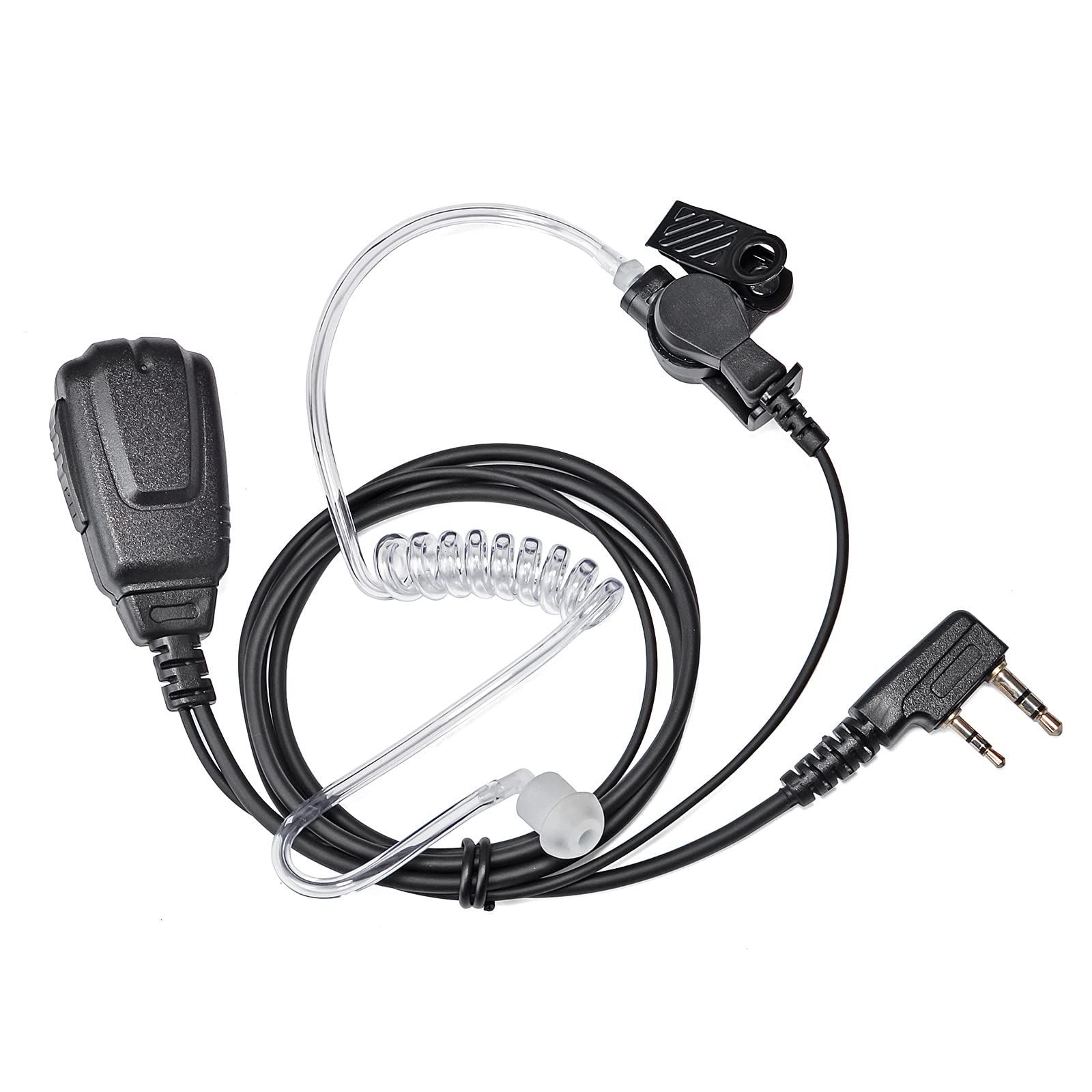 HYS 2 Way Radio Earpiece Compatible with Retevis Baofeng UV5R Kenwood TK250 Walkie Talkie, Acoustic Tube Headset with PTT and Mic