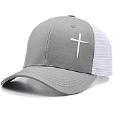 LUDUEIKSW Christian Hats for Men Women, Jesus Cross Trucker Hat Christian Religious Gifts