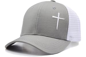 LUDUEIKSW Christian Hats for Men Women, Jesus Cross Trucker Hat Christian Religious Gifts