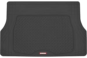 Motor Trend Heavy Duty Utility Cargo Liner Floor Mats for Car Truck SUV, Trimmable to Fit Trunk, All Weather Protection Black 31.5" x 50" BK