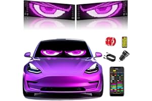 SWIVELIFE Devil Eyes Light for Cars (2-Pack) – 15''x4'' Dual LED Eyes for Car Windshield | Perfect Sync, Programmable Patterns, App/Remote Control | for Sedans, SUVs, Medium Trucks – Custom Dynamic Sign