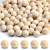 Auvotuis 100 Pcs Round Wooden Balls 3/8 Inch Unfinished Wooden Spheres Natural Wood Balls for Crafts DIY(Dia 10mm)