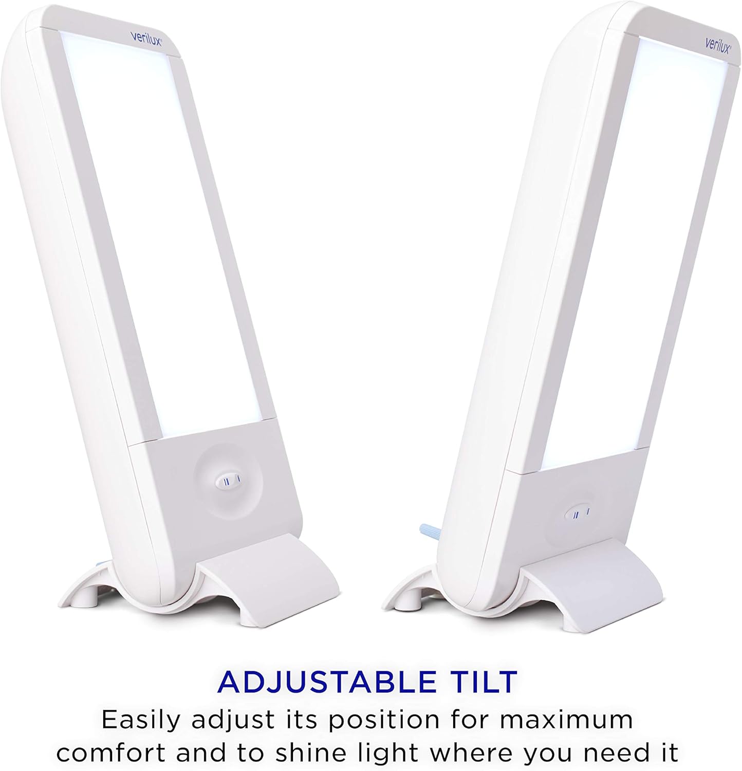 Verilux® HappyLight® Full-Size - UV-Free Therapy Lamp, Bright White Light with 10,000 Lux, Adjustable Brightness, 2 Interchangeable Lenses, Detachable Stand, and Wall Mountable: Health & Personal Care