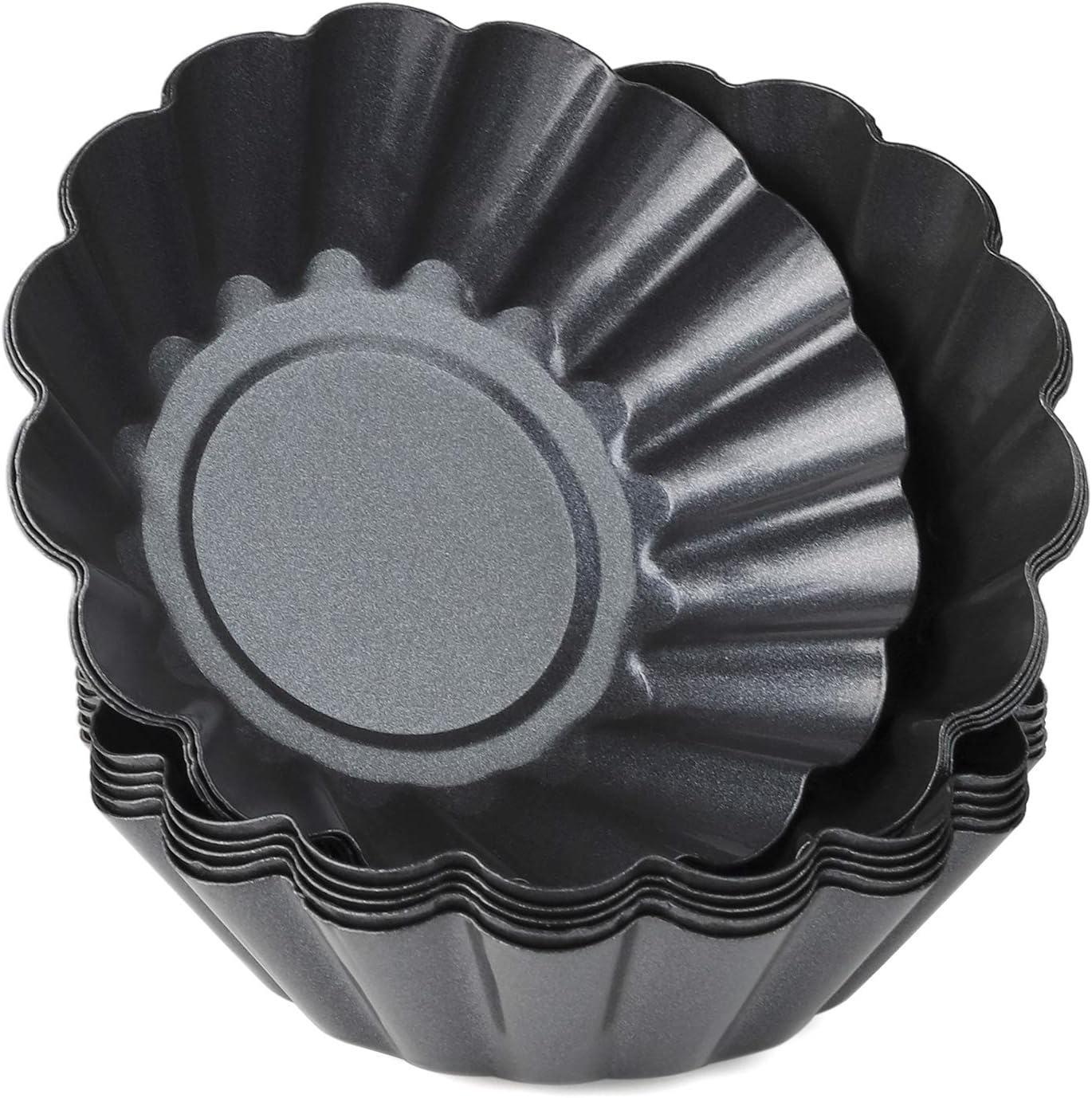 Egg Tart Mold Set of 12 Carbon Steel Upgrade Bigger Size Muffin Mold Tin Pan Baking