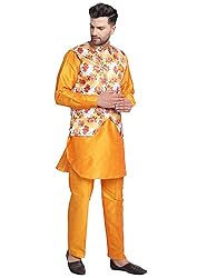 SKAVIJ Men's Kurta Pajama and Jacket