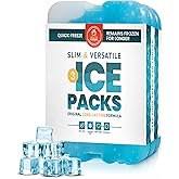 Healthy Packers Ice Packs for Lunch Boxes & Coolers - Freezer Packs - Original Cool Pack | Cooler Accessories for Beach, Camping & Fishing | Slim & Long-Lasting Reusable Ice Pack for Cooler