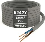 SHPELEC 6mm Twin and Earth with Earth Sleeving 2m Premium PVC Cable