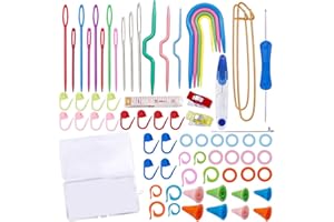 JUPEAN Complete Knitting Accessories, Knitting Supplies Kit with Stitch Markers Plastic Sewing Needles Cable Needles for Sewing and Weaving