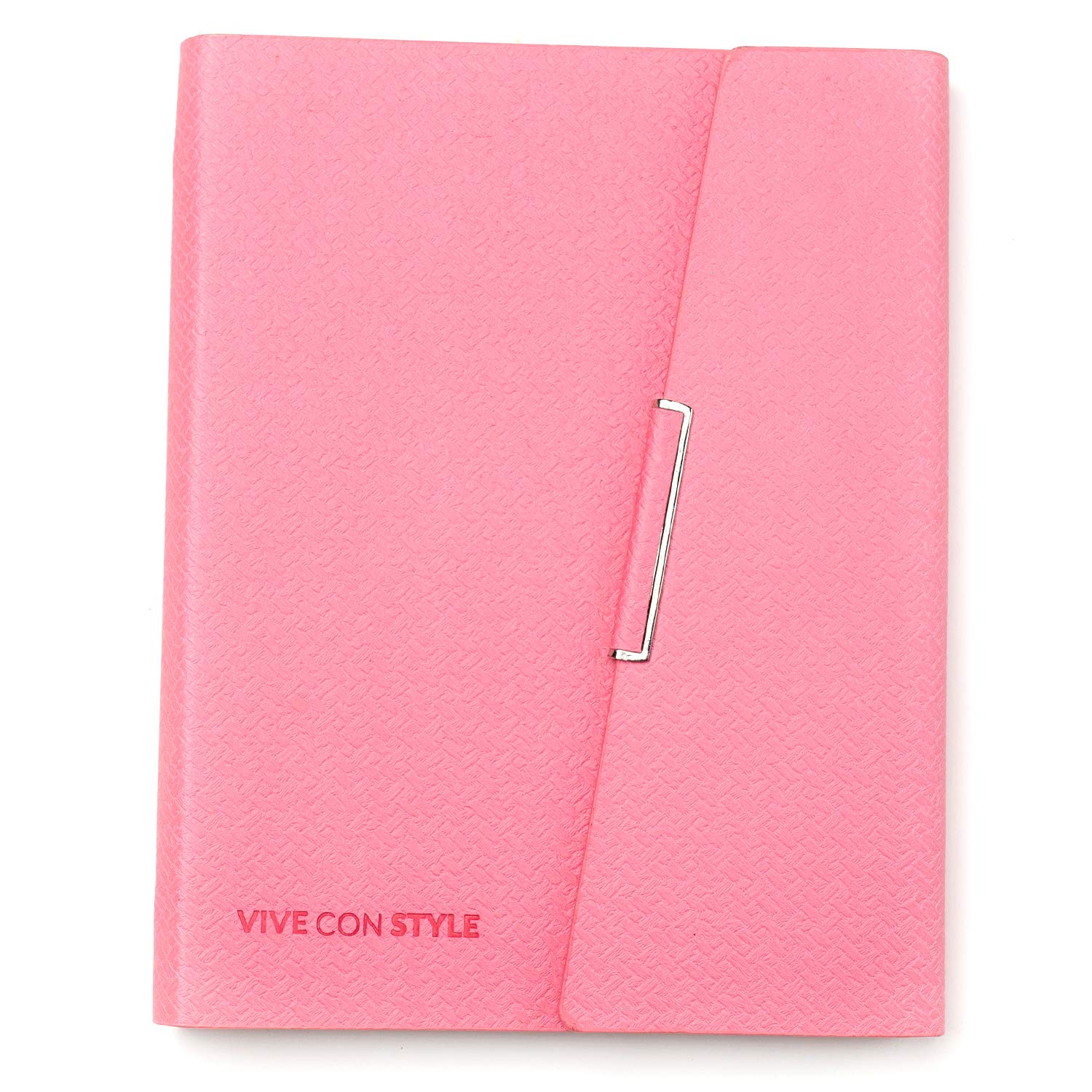 Audacious Notebook A5 - Refillable Binder Notepad by VIVE CON STYLE - Vegan Leather, Lined Pages with Pocket & Pen Holder, 120gsm Paper, 200 Pages (Pink)
