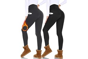 NexiEpoch Fleece Lined Leggings Women - High Waisted Winter Yoga Pants Tummy Control Soft Thermal Warm for Hiking Workout