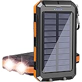 Solar Charger, 38800mAh Portable Type-C Solar Power Bank for All Cellphones, Waterproof Battery Pack, Outdoor External Backup