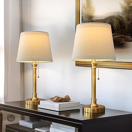 Oneach Modern Gold Brass Table Lamp Set of for Bedroom Living