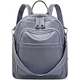 BOYATU Genuine Leather Backpack Purse for Women: Anti Theft Convertible Soft Backpacks - Elegant Womens Travel Backpack (03 Medium-Haze Blue)