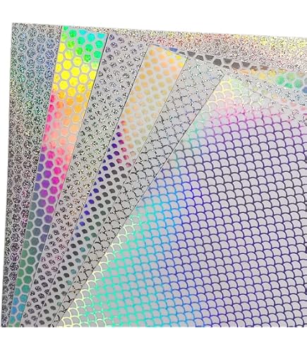 Tigofly 6 pcs 10X16cm Holographic Adhesive Film Flash Artificial Fish