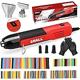 SHALL Mini Heat Gun, 350W Heat Gun for Shrink Tubing, 2 Nozzles, 164Pcs Shrinking Tubes, 2 Temp Settings 446℉(230℃)/752℉(400℃