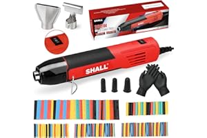 SHALL Mini Heat Gun, 350W Heat Gun for Shrink Tubing, 2 Nozzles, 164Pcs Shrinking Tubes, 2 Temp Settings 446℉(230℃)/752℉(400℃