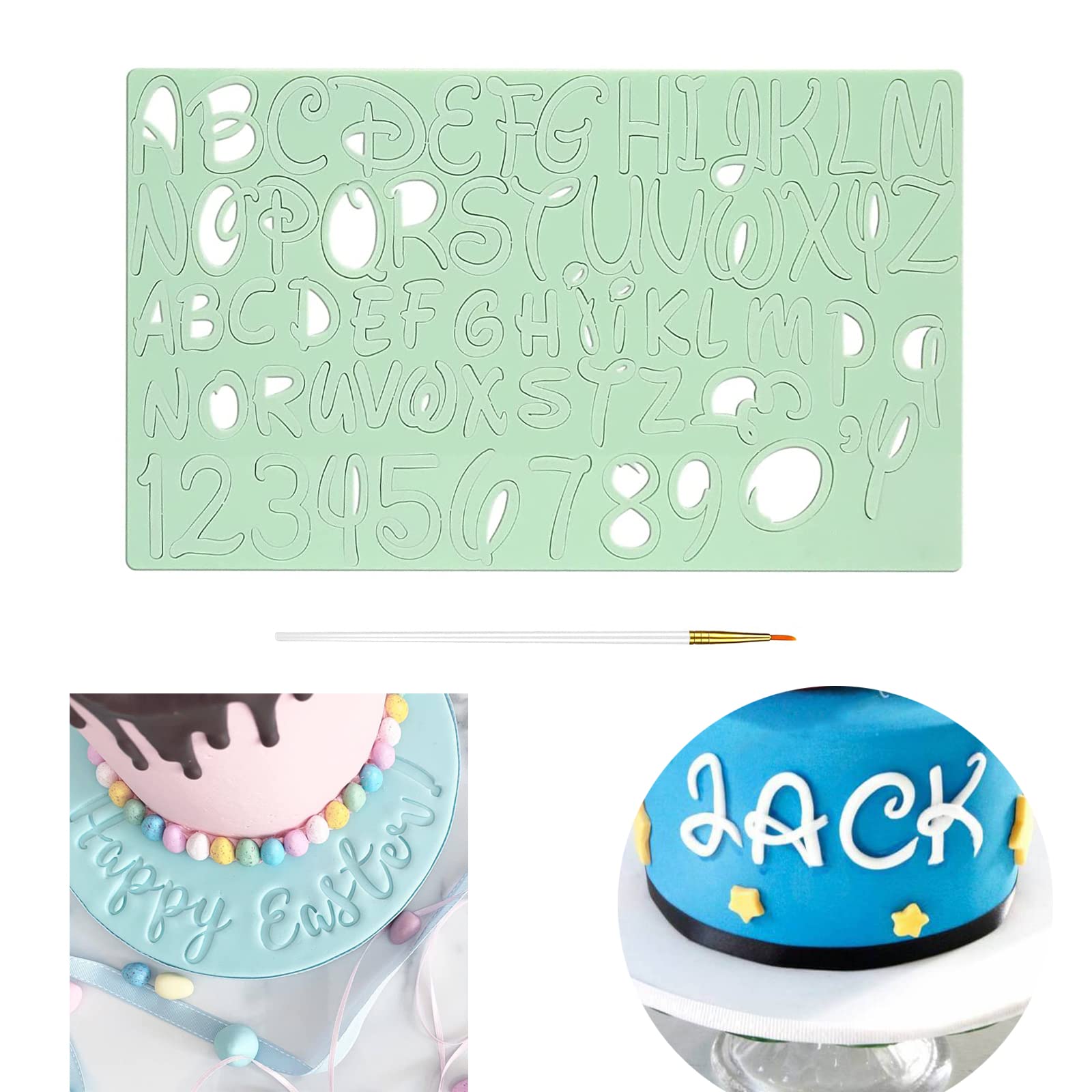 Kaket Alphabet & Numbers Biscuit Embosser, Alphabet Cake Stamp Mold, Letter Cake Molds, Letter Alphabet Biscuit Stamp Models for Baking