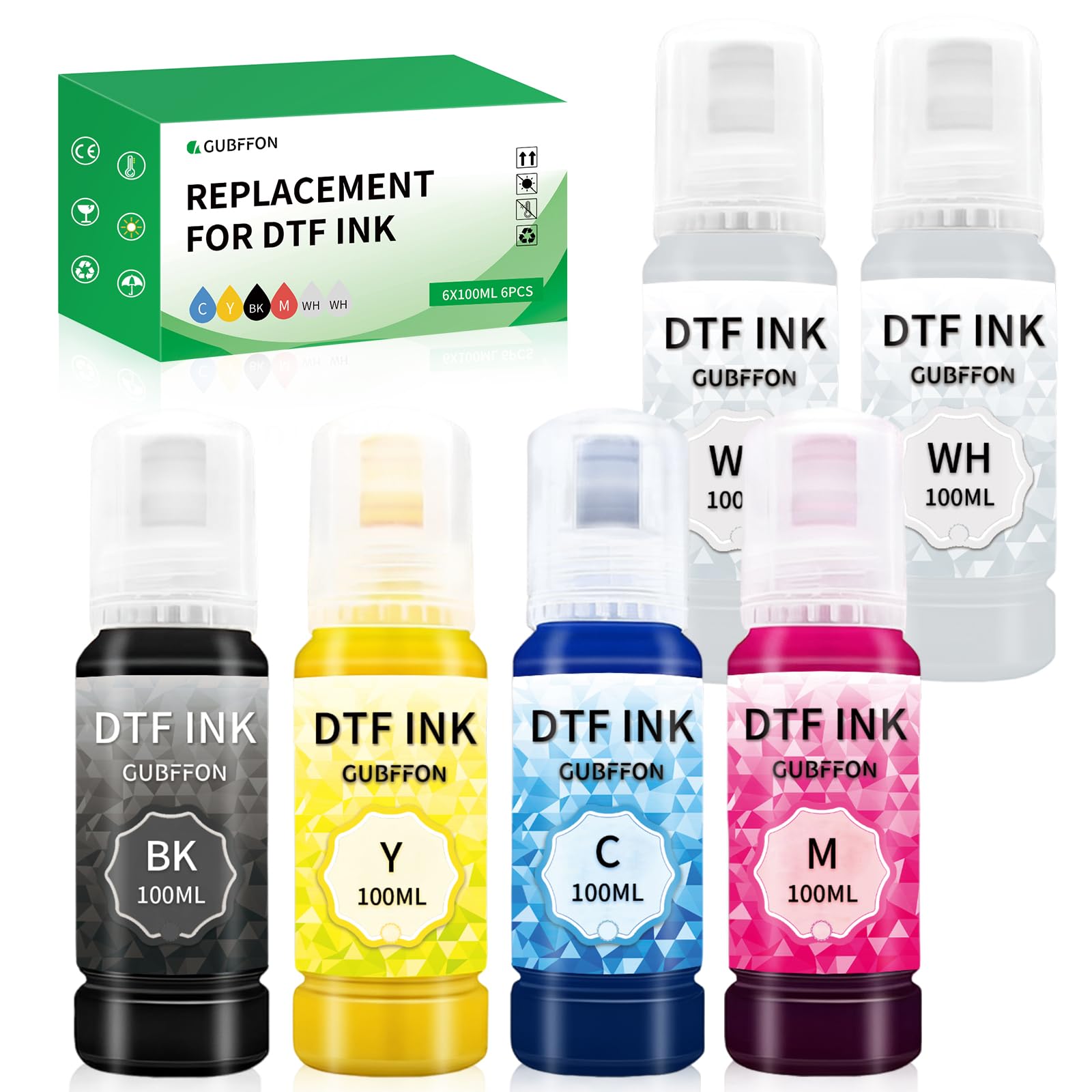 Auto-Fill DTF Ink, GUBFFON 600ML Refill Ink for