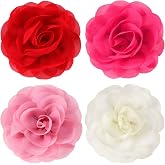 WILLBOND 4pcs Dog Collar Flower PET Bow Accessories | Charms Flower Set, Multicolored, for Puppy Cat Pet, Grooming Accessories