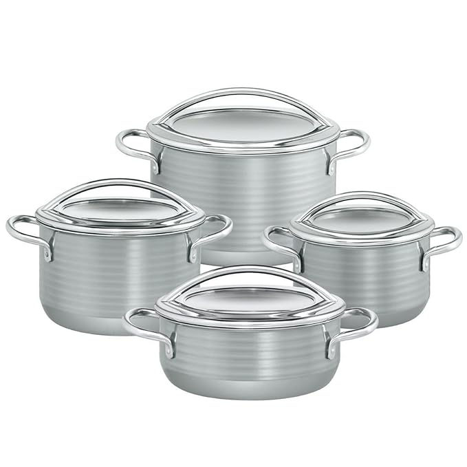 Silit Vision Topfset, 4-teilig, mit Glasdeckel, Kochtopf, Silargan Funktionskeramik, induktionsgeeignet, spülmaschinengeeigne