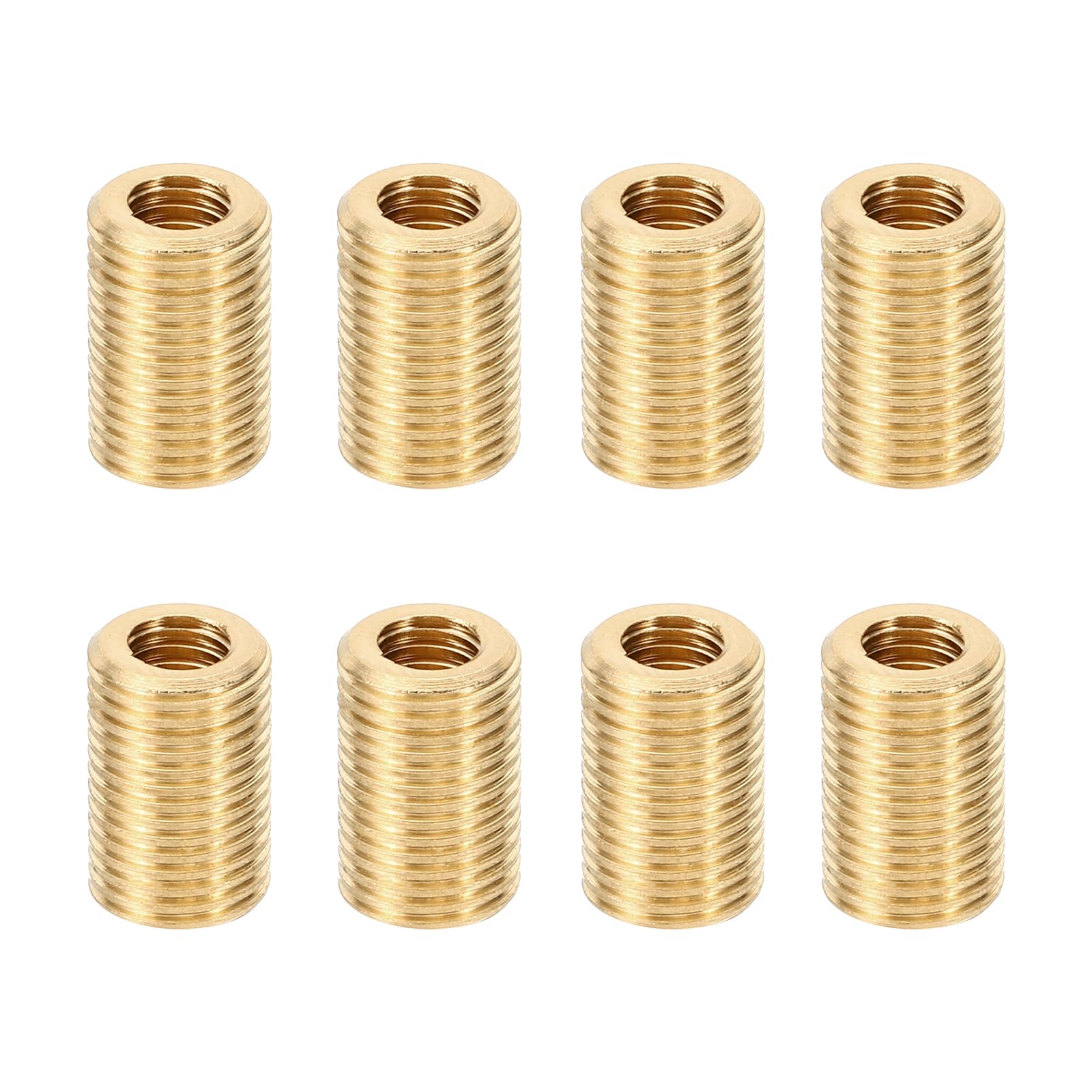 PATIKIL M10xM6x15mm Thread Reducing Nuts Insert, 8 Pcs Male to Female Fine Thread Adapter Repair Insert Pipe Fitting Screw Sleeve Reducer for Pendant Light