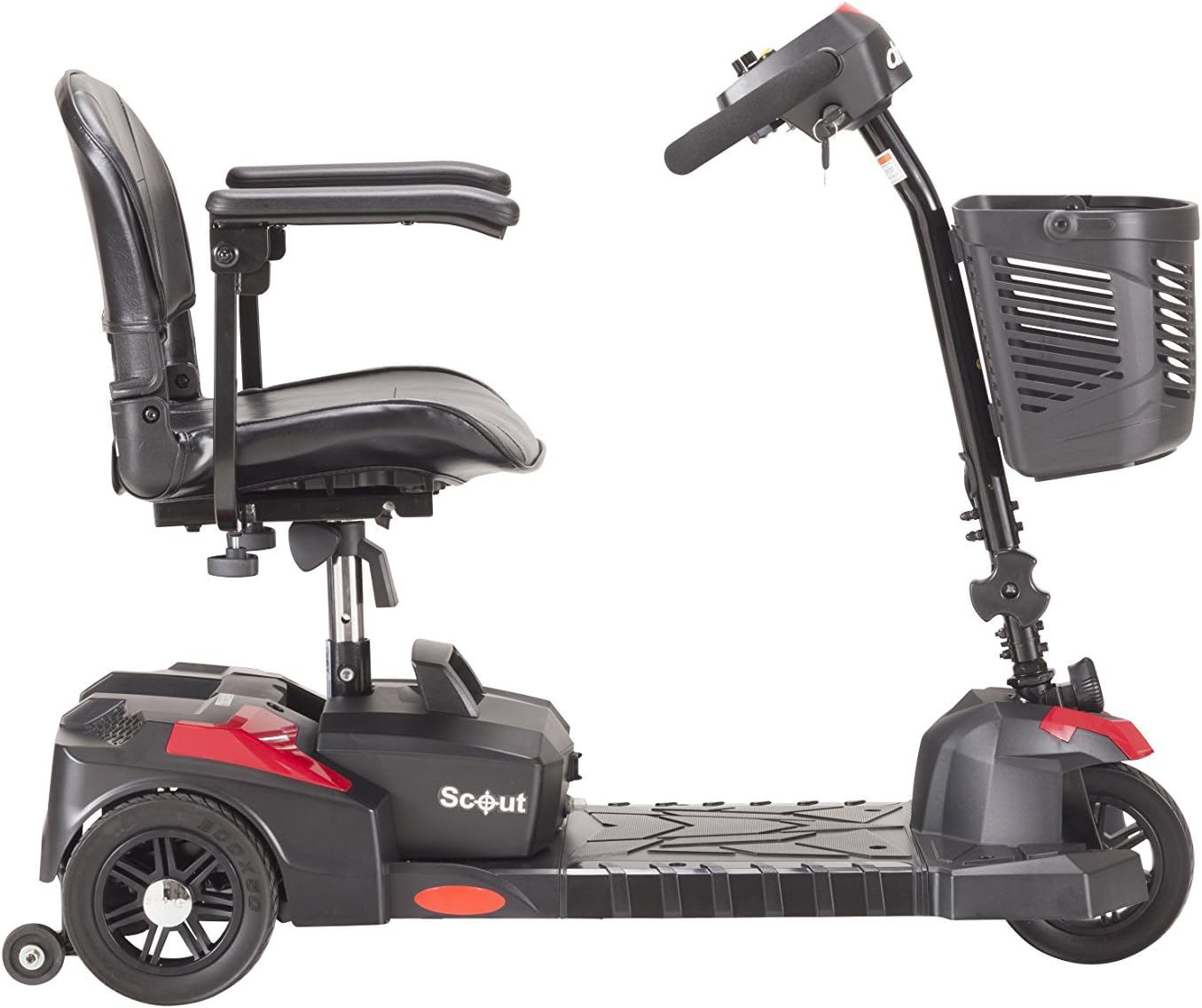 Drive Medical Spitfire Scout 3 Compact Travel Scooter, 3-wheel, Red/Blue: Health & Personal Care
