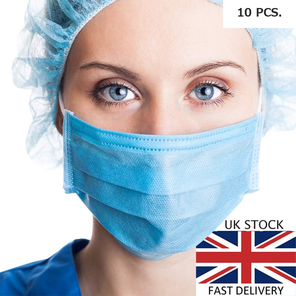 10 X SURGICAL FACE MASK EAR LOOPS โ MEDICAL 3 PLY MASKS ONLY by AA Electrics 10pcs