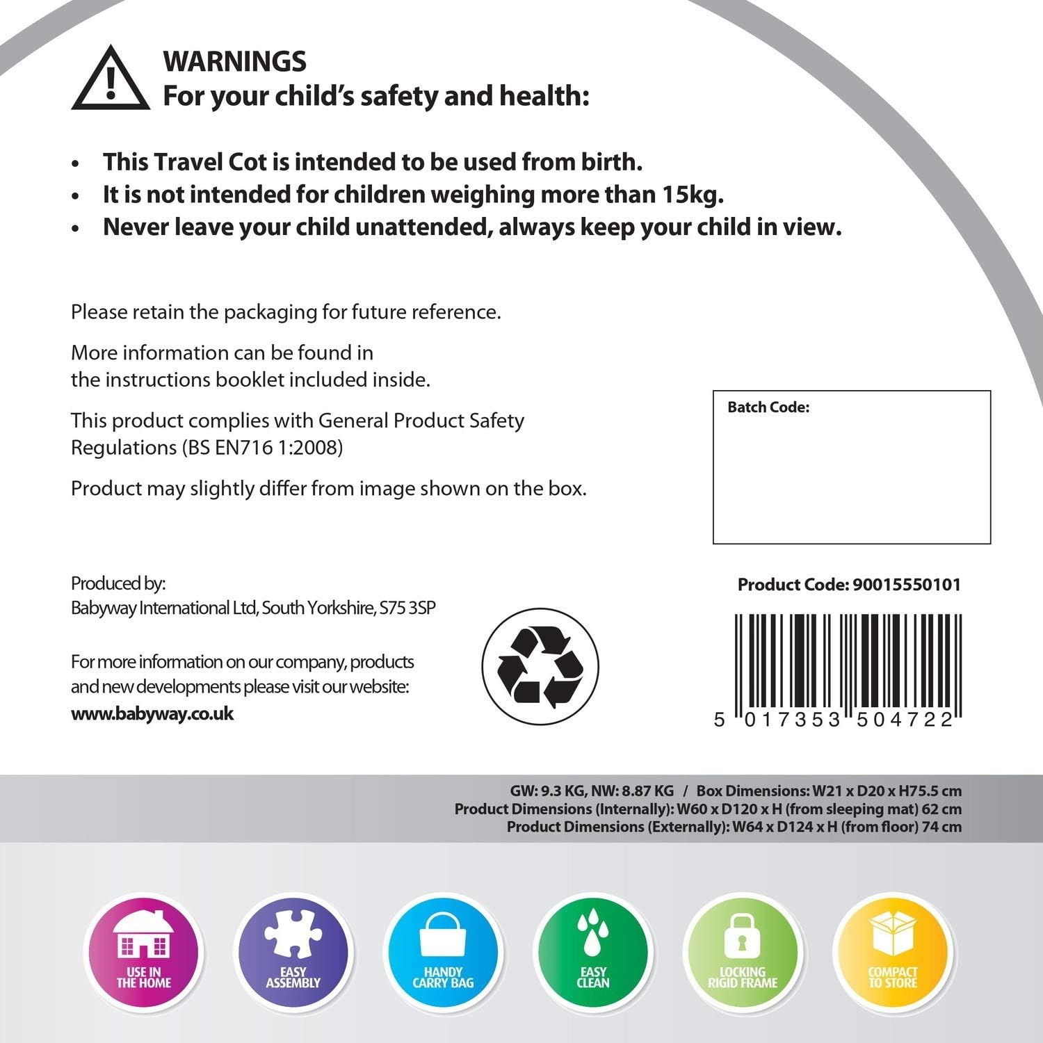 babyway classic travel cot