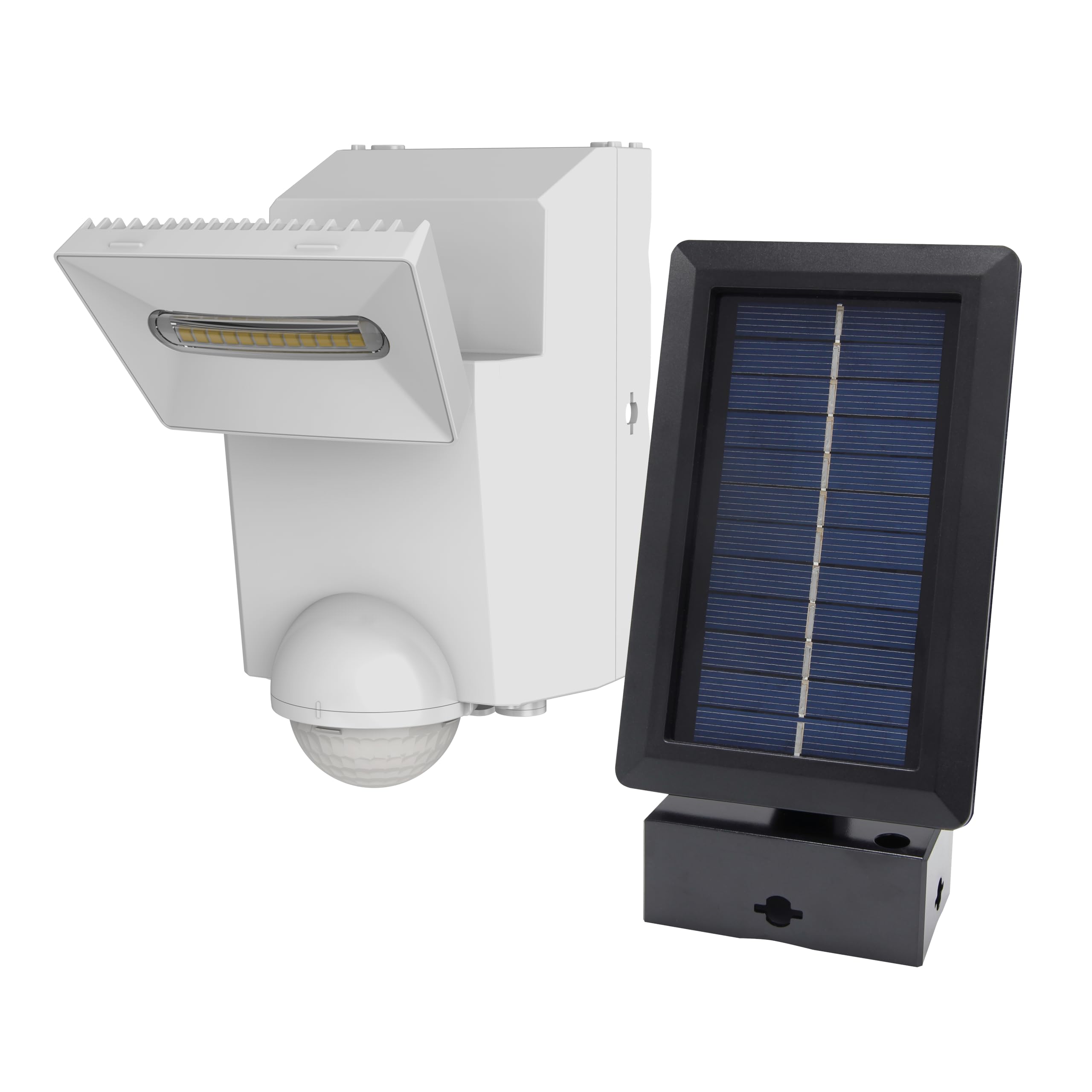 White IQ PIR Solar Powered Security Light - Outdoor Security Wall Light - Exterior Solar Powered PIR Motion Sensor - 700 Lumen LED Floodlight (Single), LS1870-WH