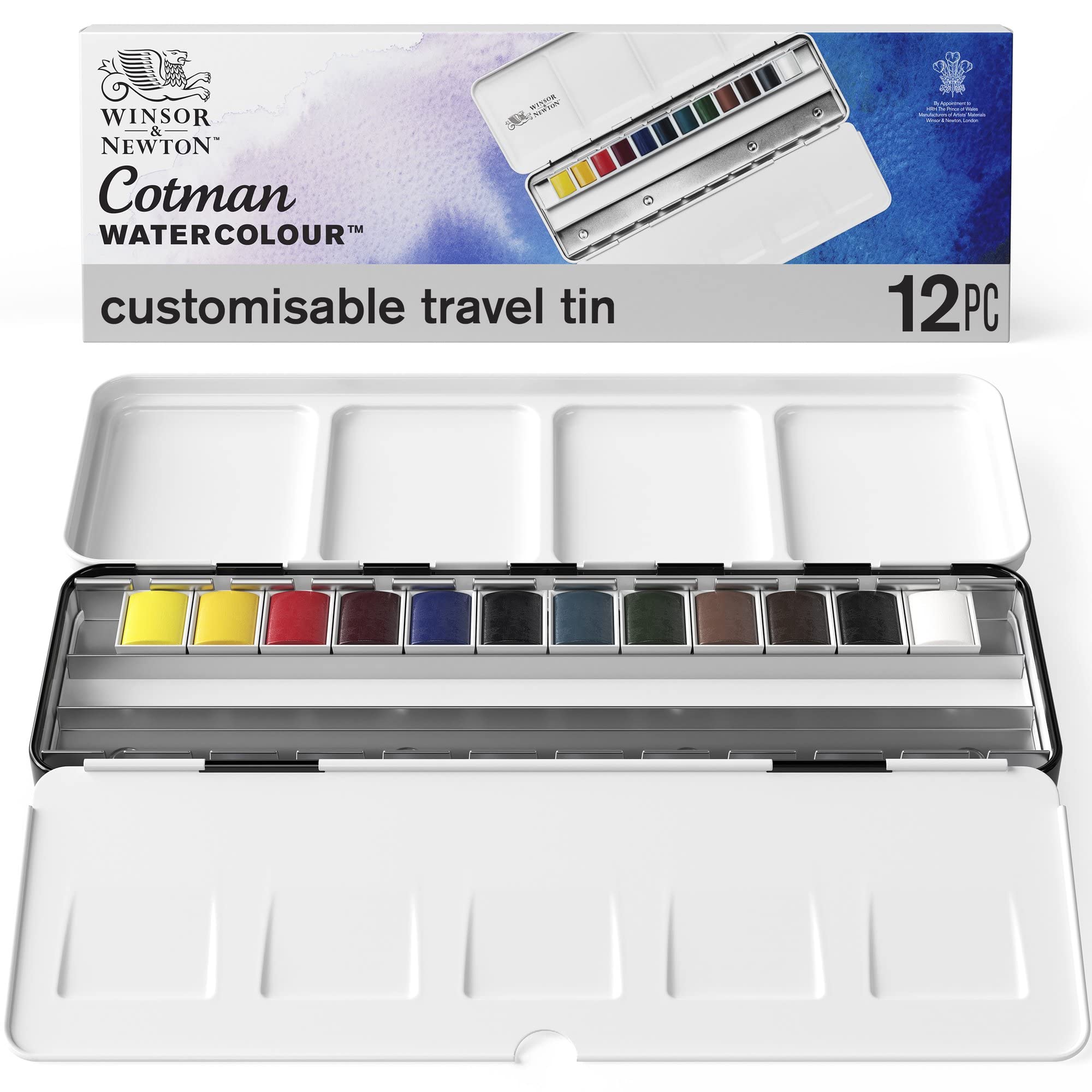 Winsor & Newton Cotman Water Colour Paints - 1/2 Napf, Bluebox, 8 Farben