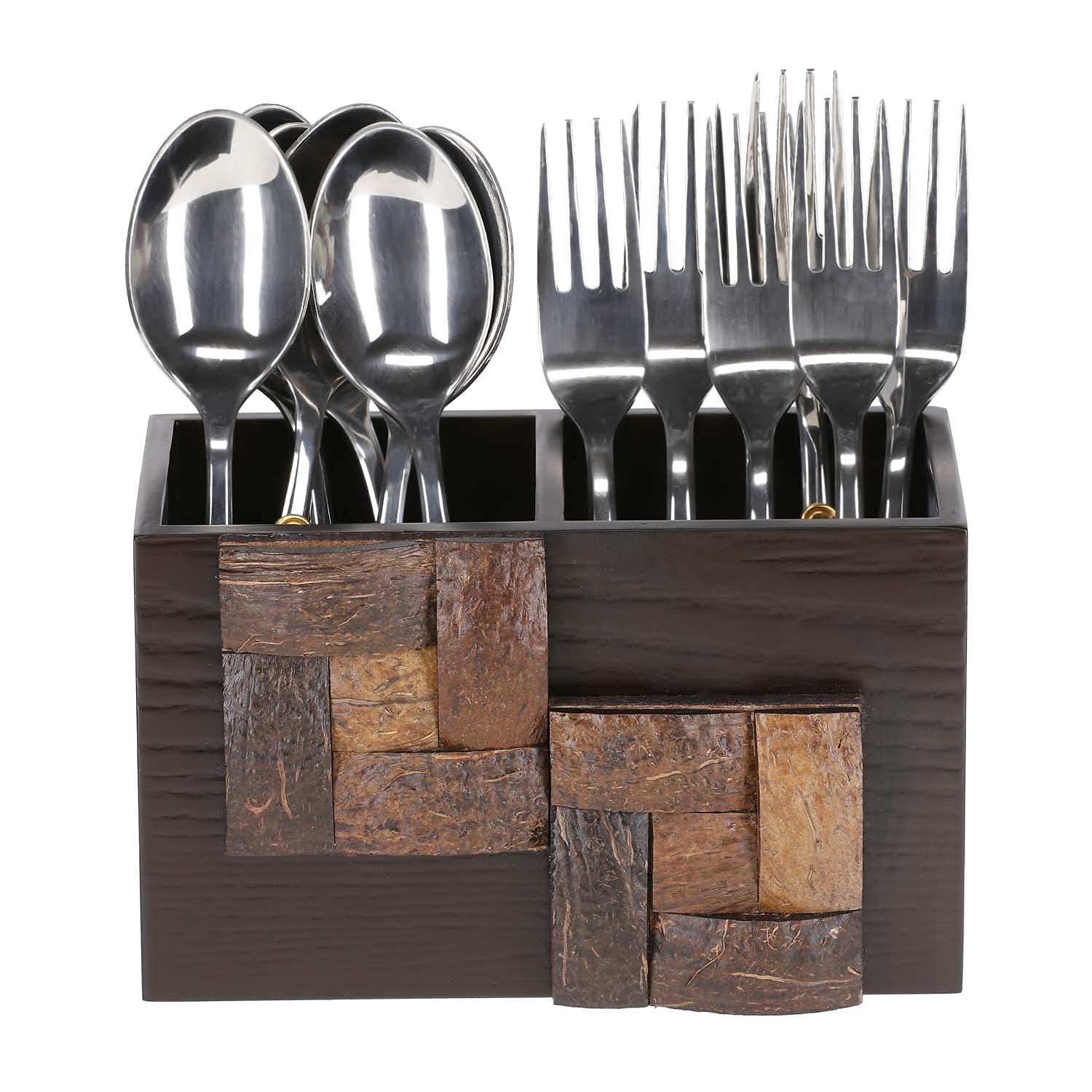 Cocktail Fancy Wooden MDF Spoon Holder, Cutlery Stand for Dining Table, Chammach Stand