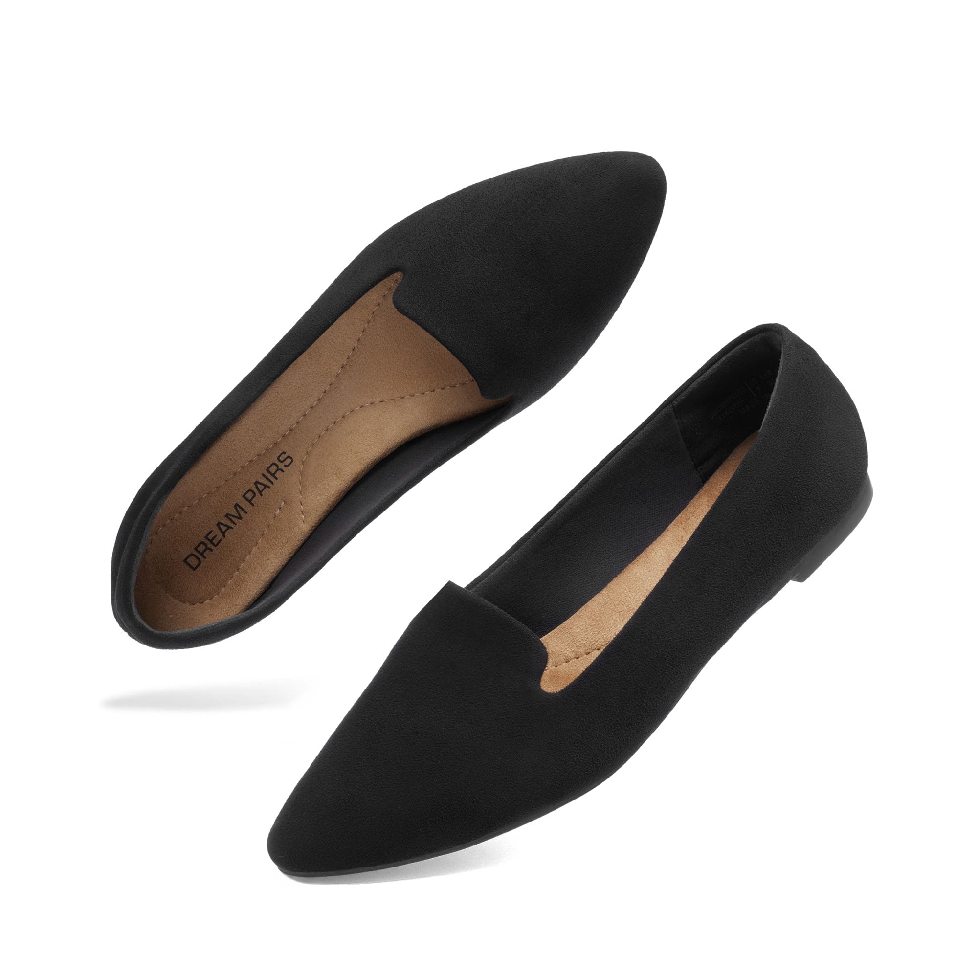 Photo 1 of DREAM PAIRS Women's Flats, Pointed Toe Slip-On Dressy Flat Shoes, Comfortable Business Casual Dress Shoes for Office Work,Size 8,Black,DWUMSP2502