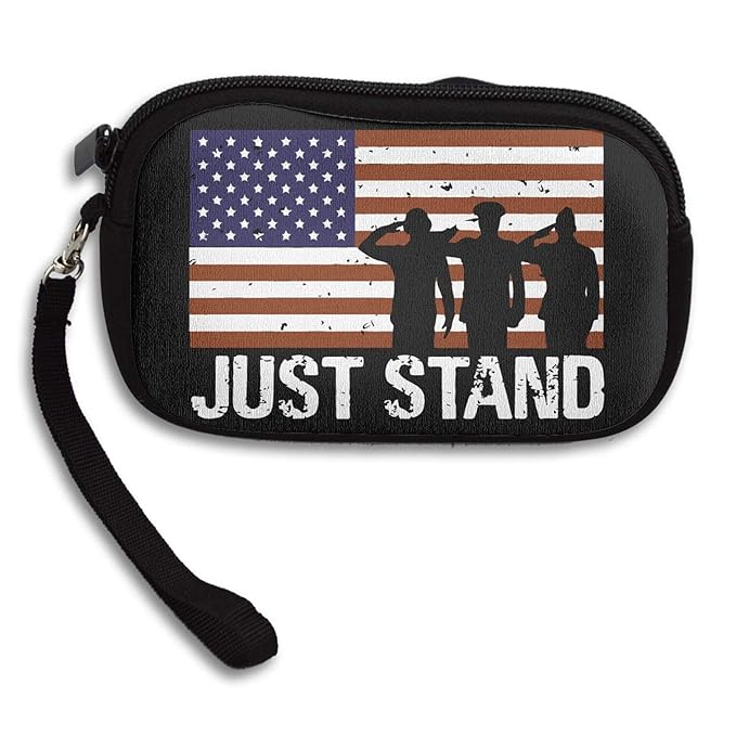 Amazoncom Just Stand Flag Gold Coin Purse Zip Mini Pocket - 