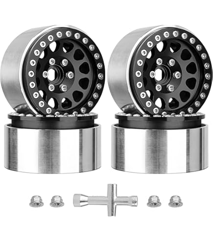 1.9" Beadlock Wheels & Tires For 1/10 RC Crawlers - Brown Rainbow For SCX10 TRX4 Gen8