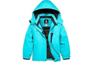 GEMYSE Girl's Waterproof Ski Snow Jacket Hooded Fleece Lined Windproof Winter Jacket