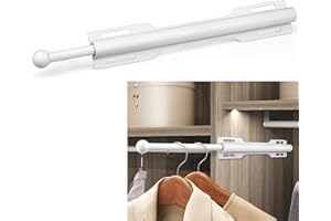 LOMILD Valet Rod for Closet Pull Out, Rod for Bedroom Laundry Room Bathroom, White