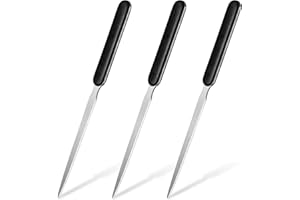 Zonon Office Letter Opener 3 Pcs Stainless Steel Knife Edge Blade Envelope Openers Lightweight Hand Letter Knives Mail Slitter Humanized Grip Handle Staple Removal Tool for Office