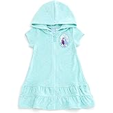 Disney Girls Loop Terry Cloth Hooded Zip Up Swimsuit Cover-Up Infant to Big Kid Sizes (12 Months - 14-16)