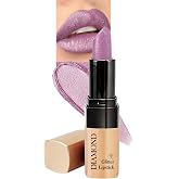 Light Purple Shimmer Lipstick, Long Lasting Metallic Lipstick for Women | 1 PC,Full-Coverage, Transfer Proof, High Shine, Glitter Diamond Creamy Lip Stick,Waterproof Lip Makeup for Women,Halloween-02